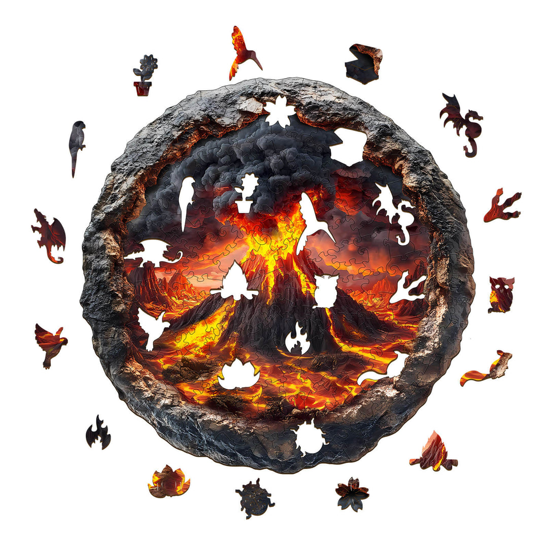 3D Volcanic Eruption Wooden Jigsaw Puzzle - Woodbests