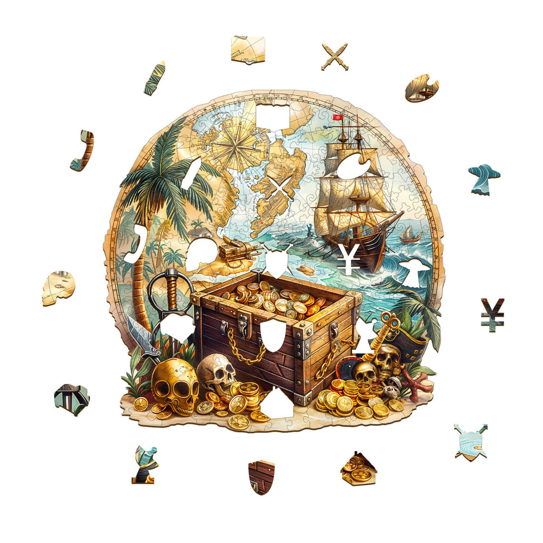 Goldene Reise Holzpuzzle