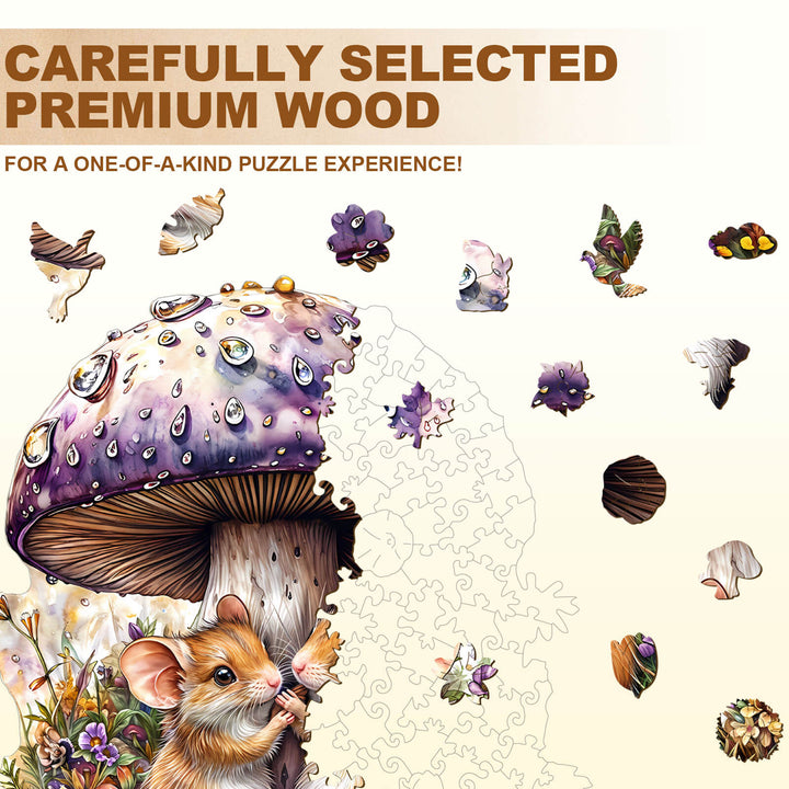 Mäuse und Pilze Holzpuzzle