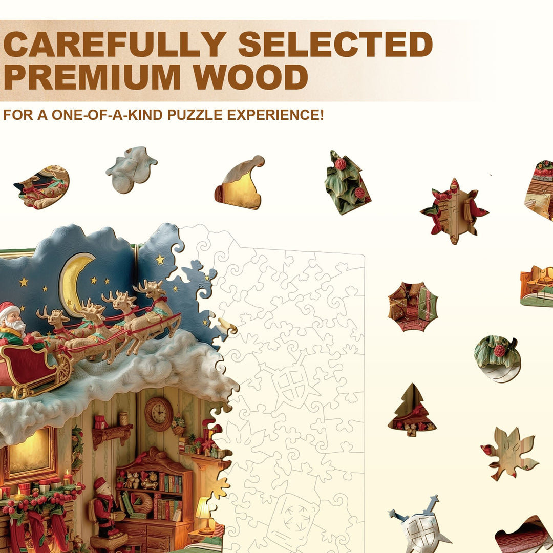 Heiligabend im Buch Holzpuzzle