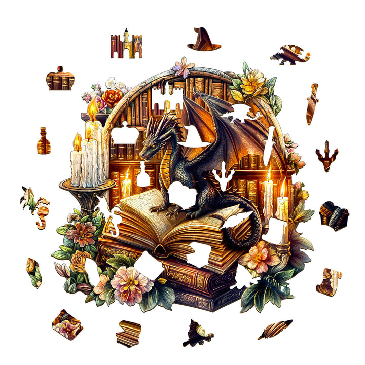 Drachenbibliothek 3 Holzpuzzle