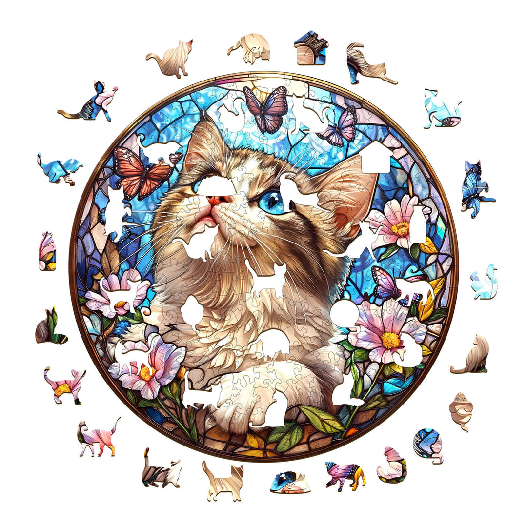 Ragdoll-Schmetterling Holzpuzzle