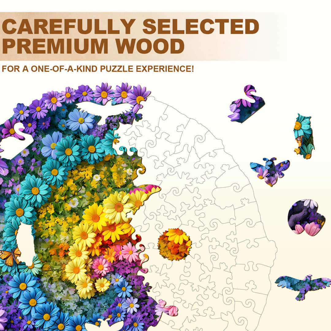 Blumenmeer Holzpuzzle