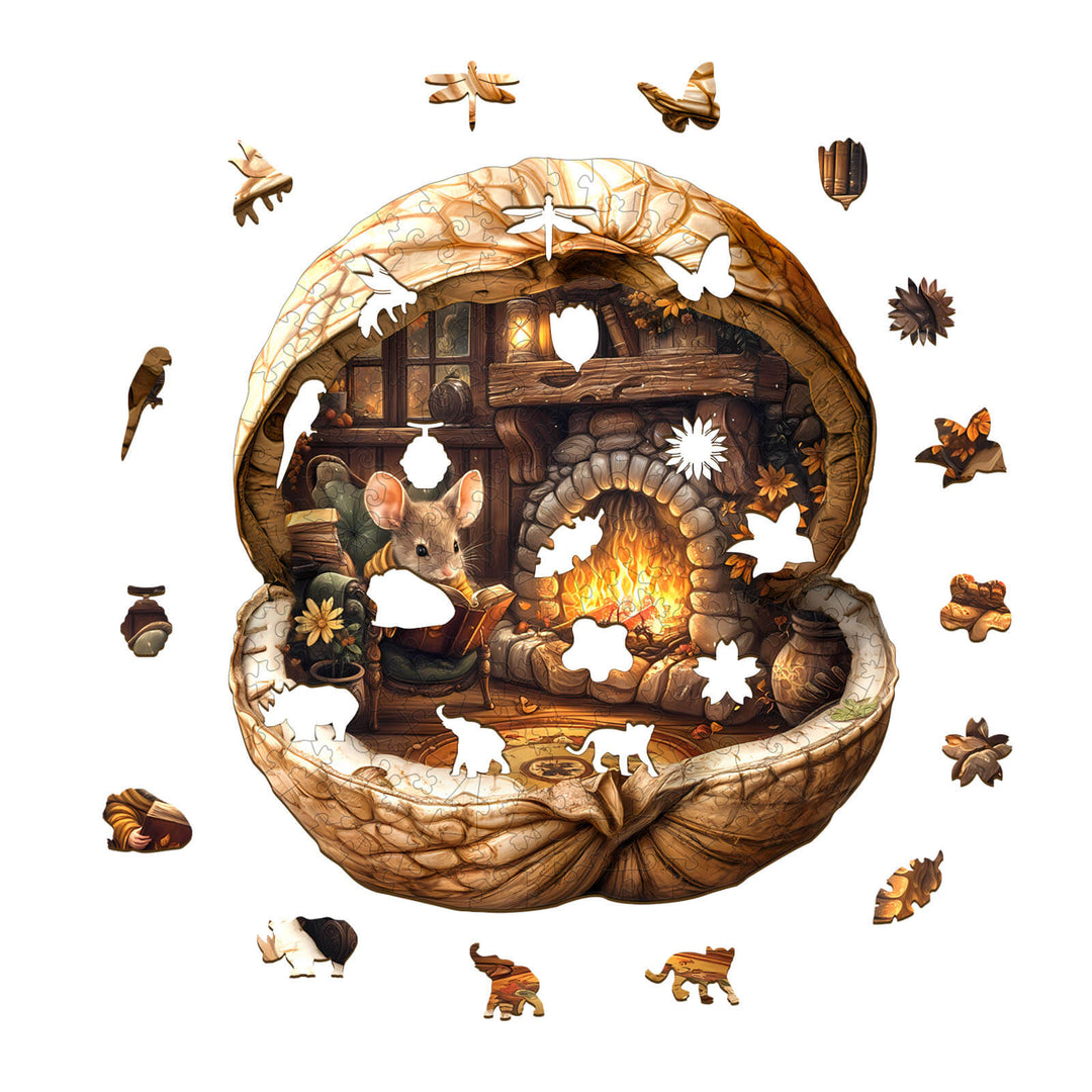 Nusshaus der Maus Holzpuzzle