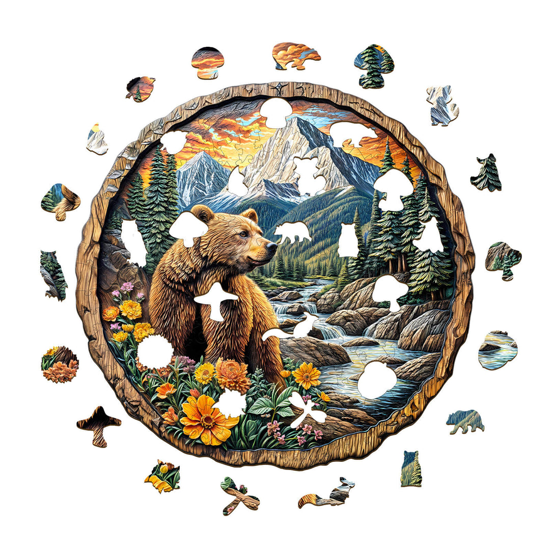 Der Majestätische Bär Holzpuzzle