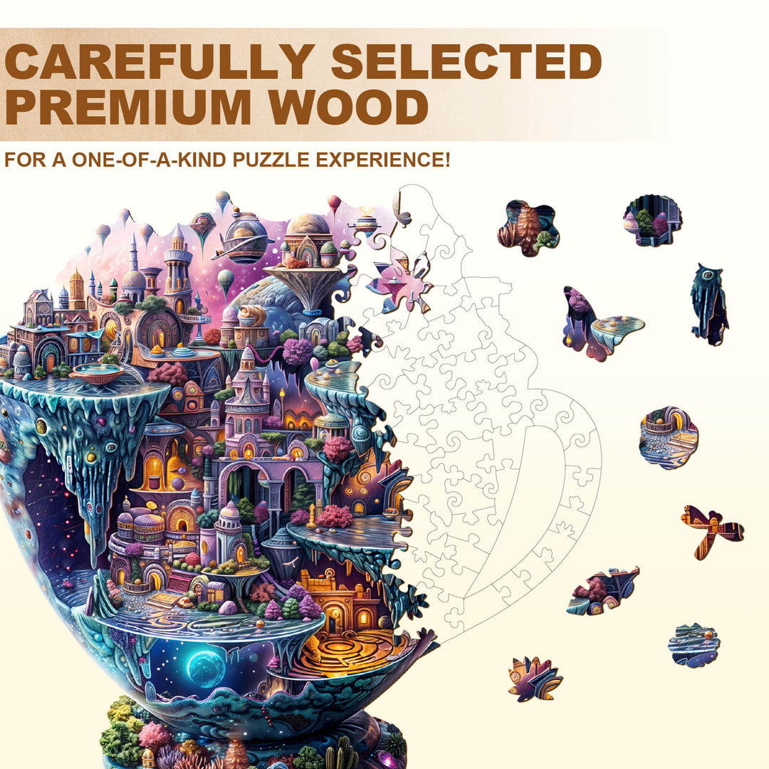 Interstellare Stadt Holzpuzzle