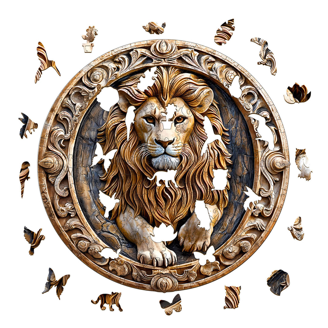 3D-Löwenskulptur Holzpuzzle