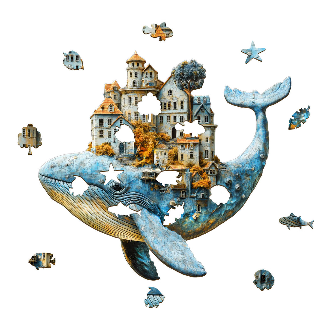 Walfisch-Stadt Holzpuzzle