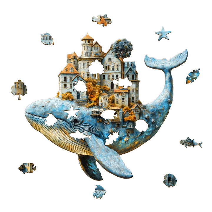 Walfisch-Stadt Holzpuzzle
