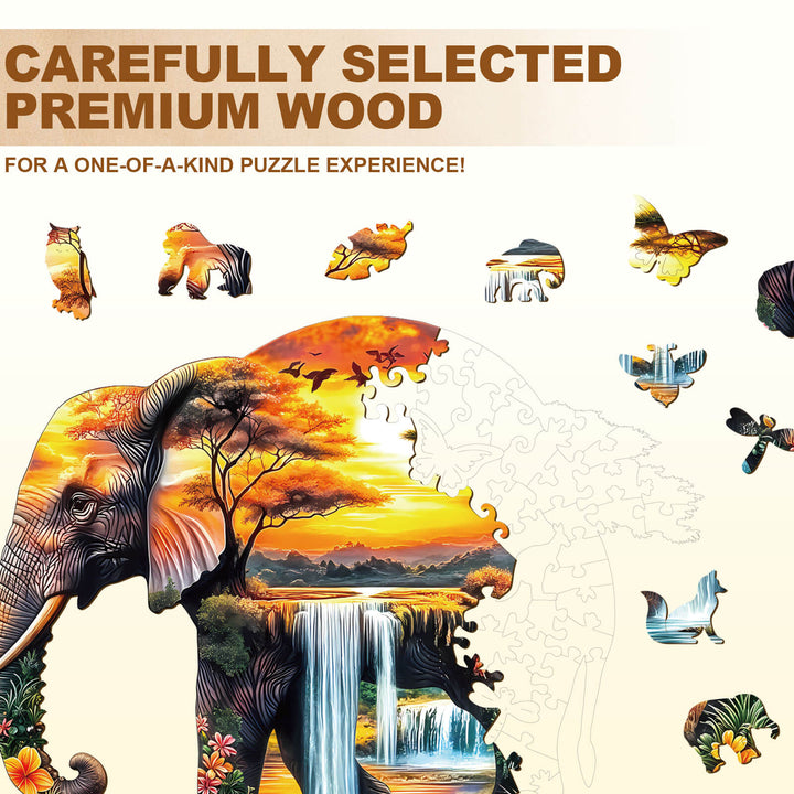 Afrikanischer-Elefant Holzpuzzle