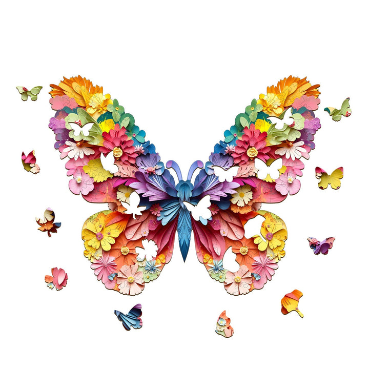 3D Colorful Butterfly Wooden Jigsaw Puzzle - By Woodbests