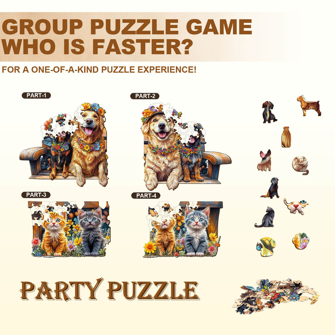 Party Puzzle-Tierische Parkbank