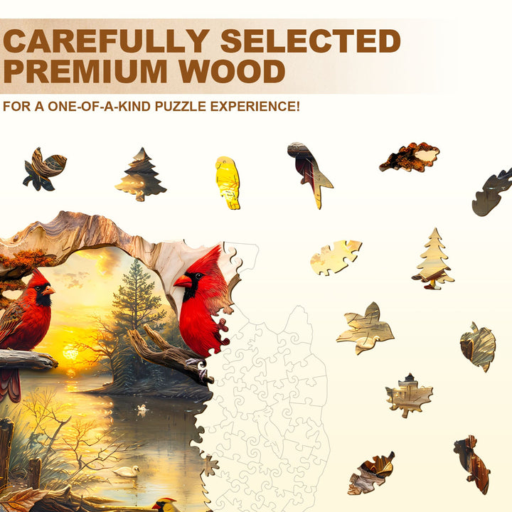 Abendsonnen-See-Holzpuzzle