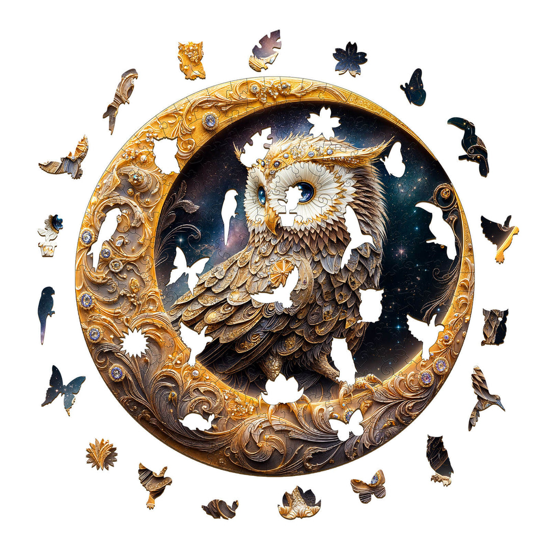 Mond-Eule Holzpuzzle