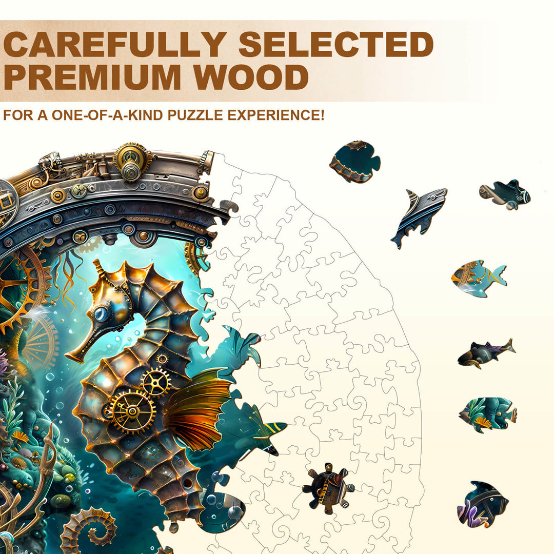 Tiefsee-Seepferdchen Holzpuzzle