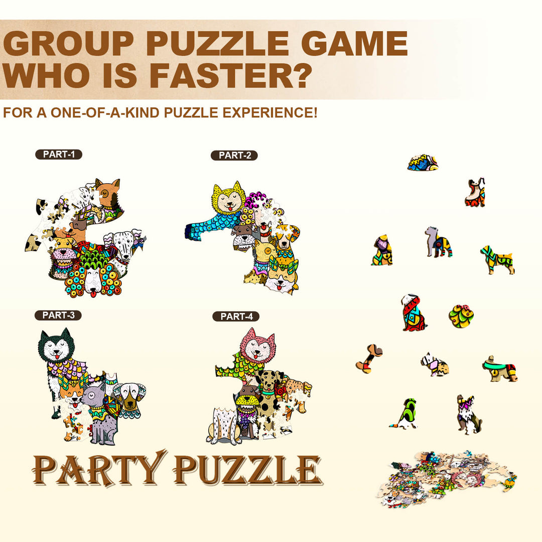 Party Puzzle-Luxus-Hund