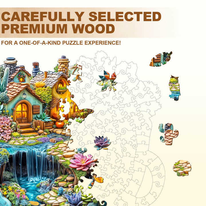 Sukkulenten-Tassen Holzpuzzle