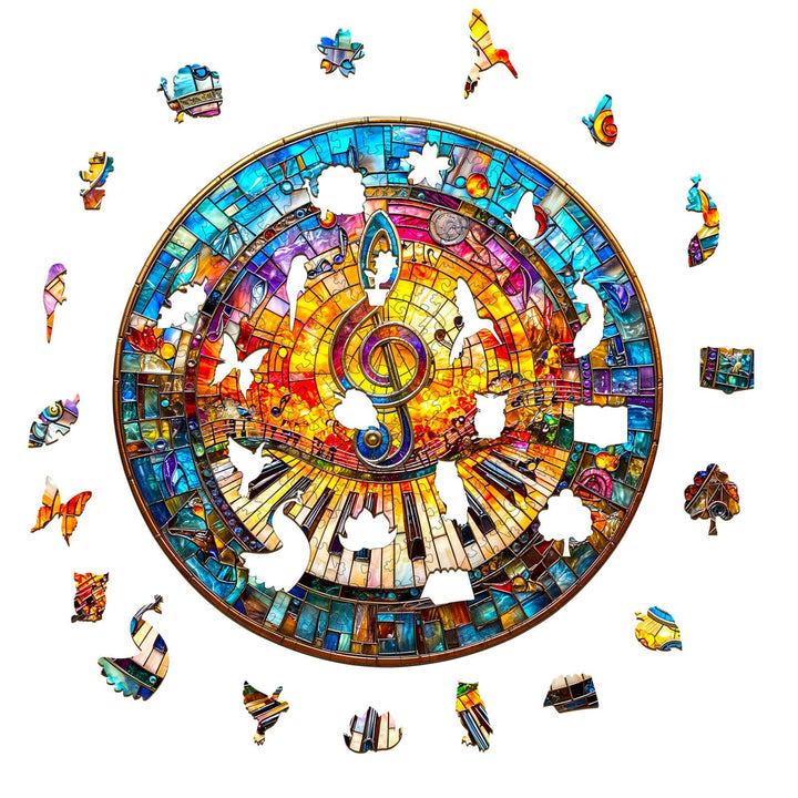 Glasmalerei-Musik Holzpuzzle