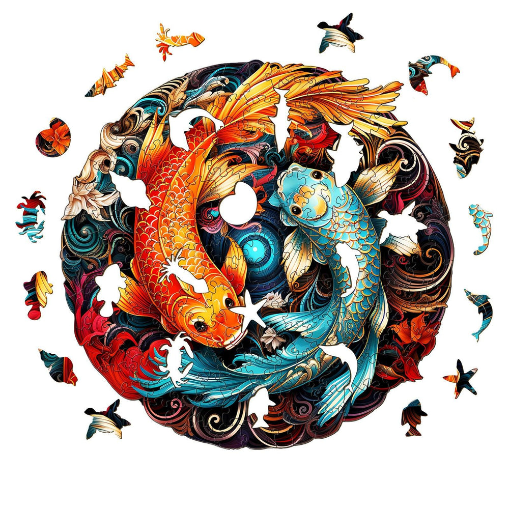 Yin Yang Fish 1 Wooden Jigsaw Puzzle-Woodbests