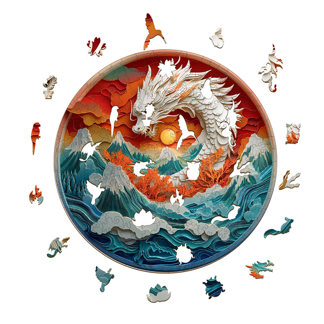 3D Colorful Dragon-2 Wooden Jigsaw Puzzle - By Woodbests