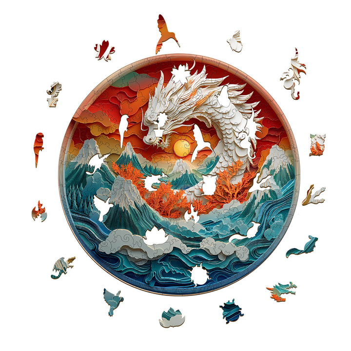 3D Colorful Dragon-2 Wooden Jigsaw Puzzle - By Woodbests