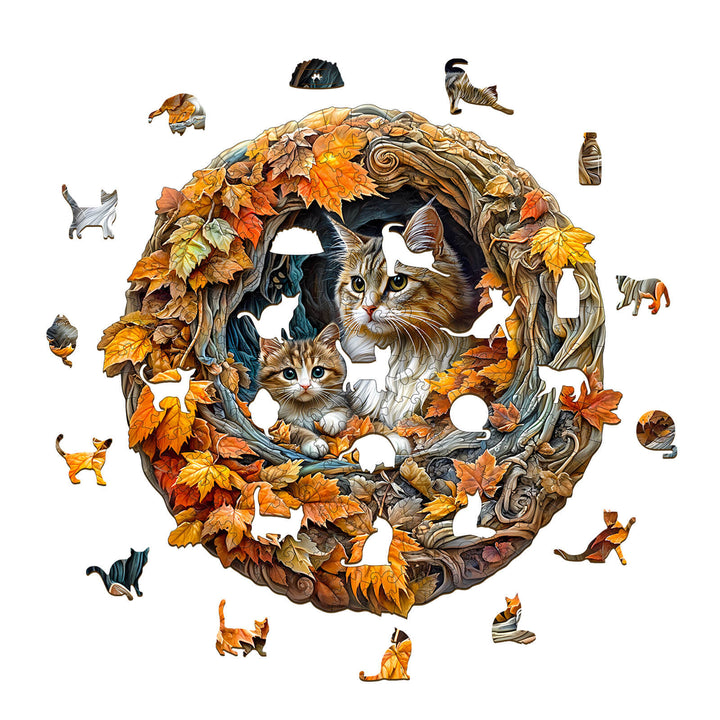 3D Mutterkatze Holzpuzzle