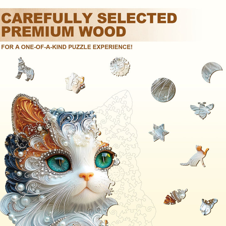 Schmuck-Katzen Holzpuzzle