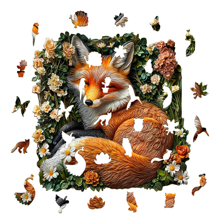 Fuchs-im-Gras-Holzpuzzle