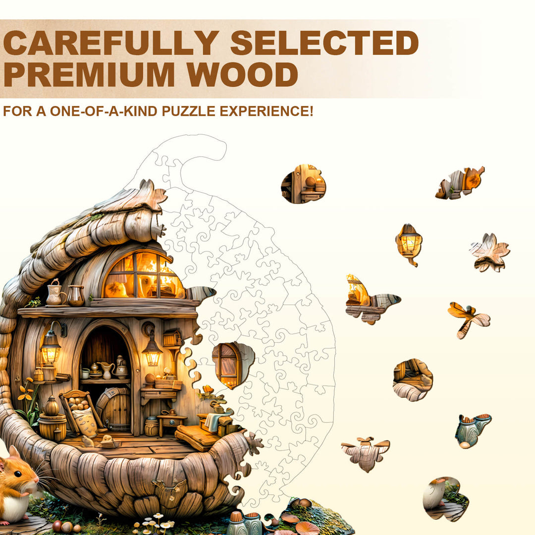 Acorn mouse Wooden Jigsaw Puzzle