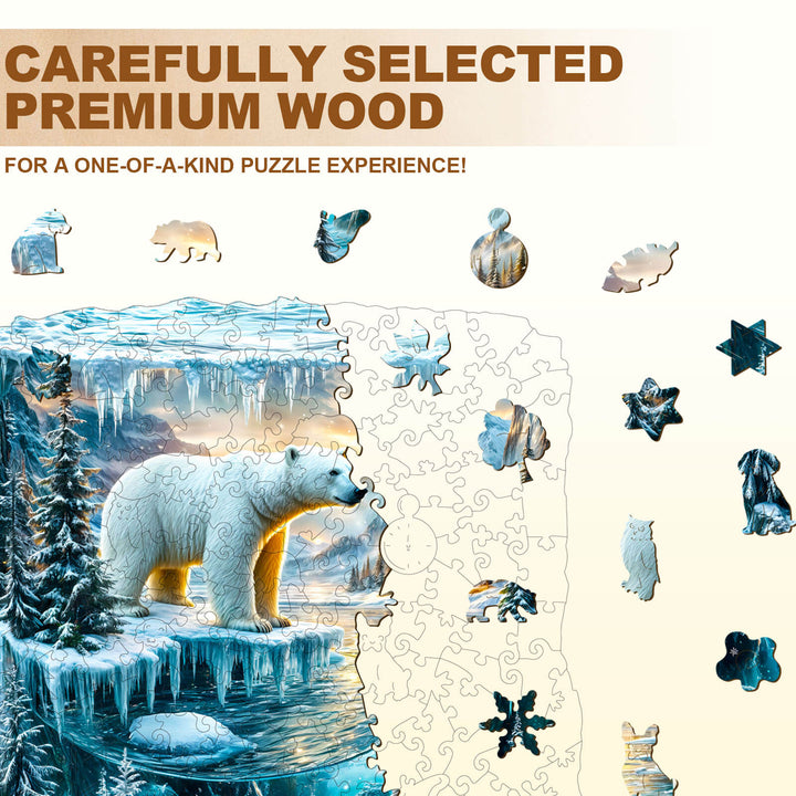 Frozen polar bears-1 Wooden Jigsaw Puzzle