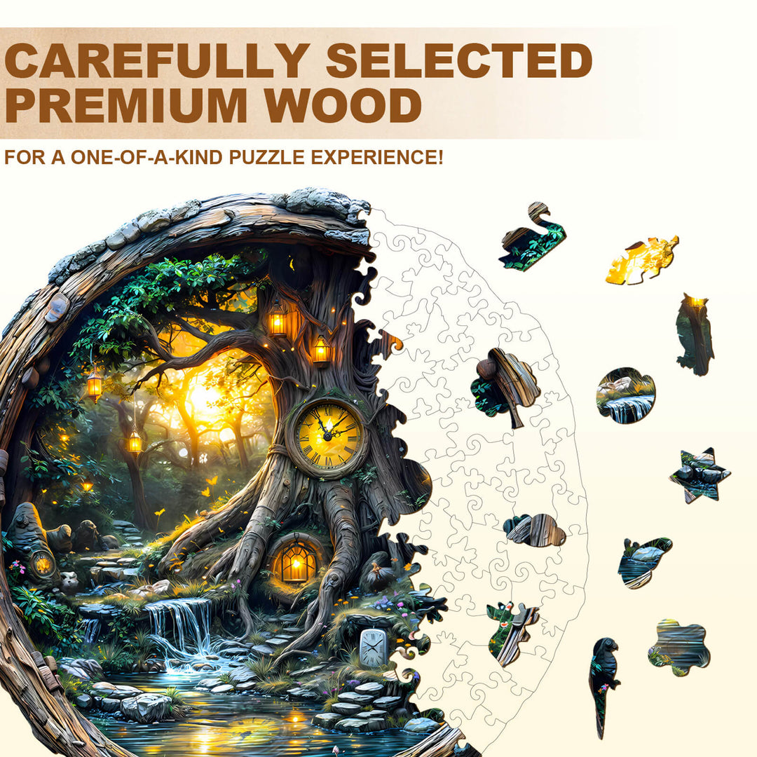 Zauber-Zeit-Baum Holzpuzzle