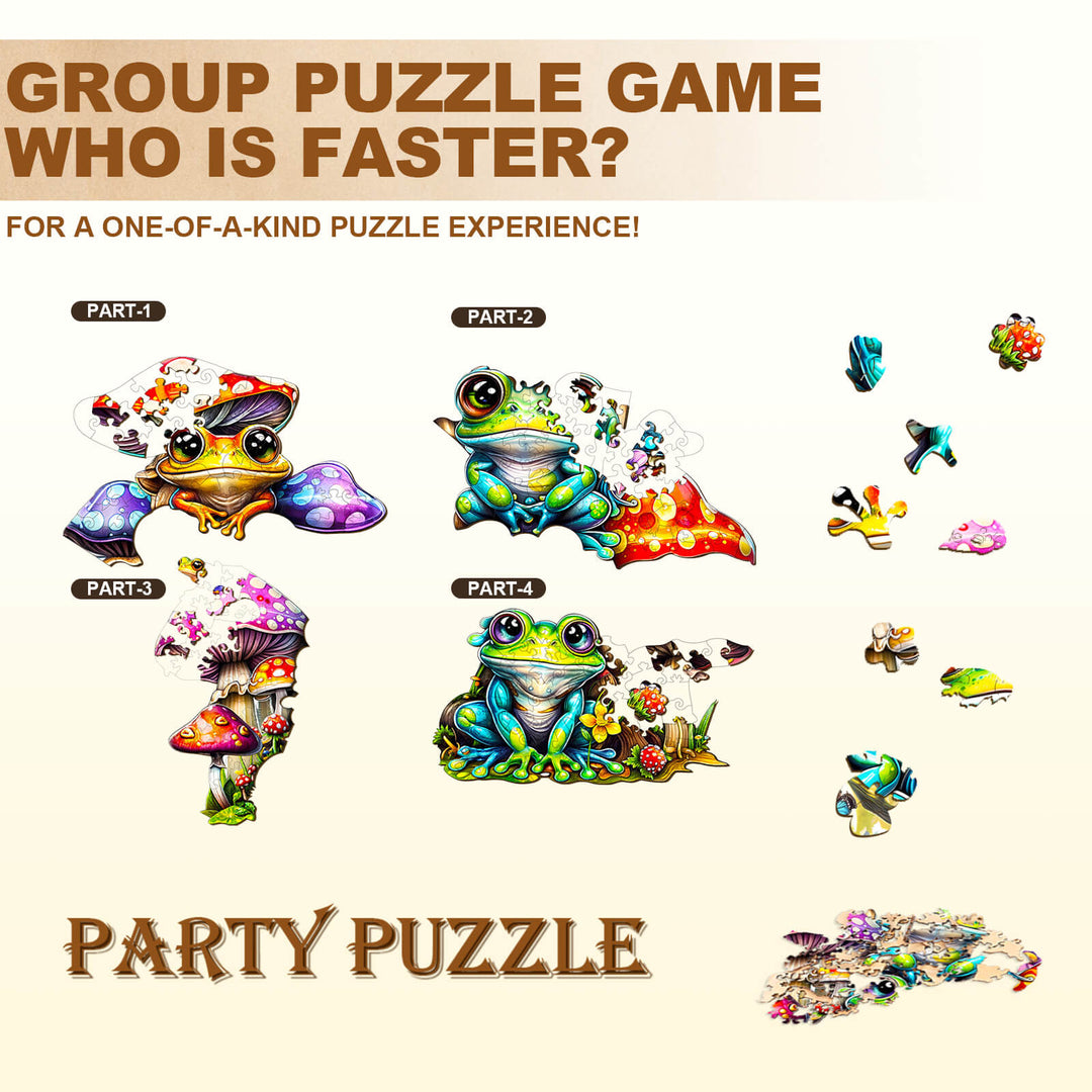 Party Puzzle-Froschfamilien