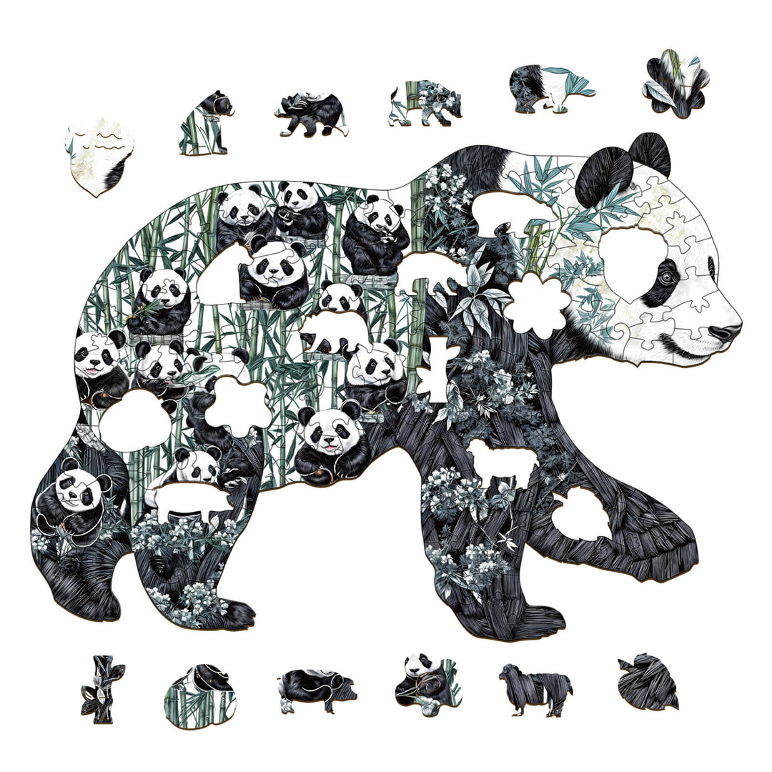 Panda-Paradies Holzpuzzle