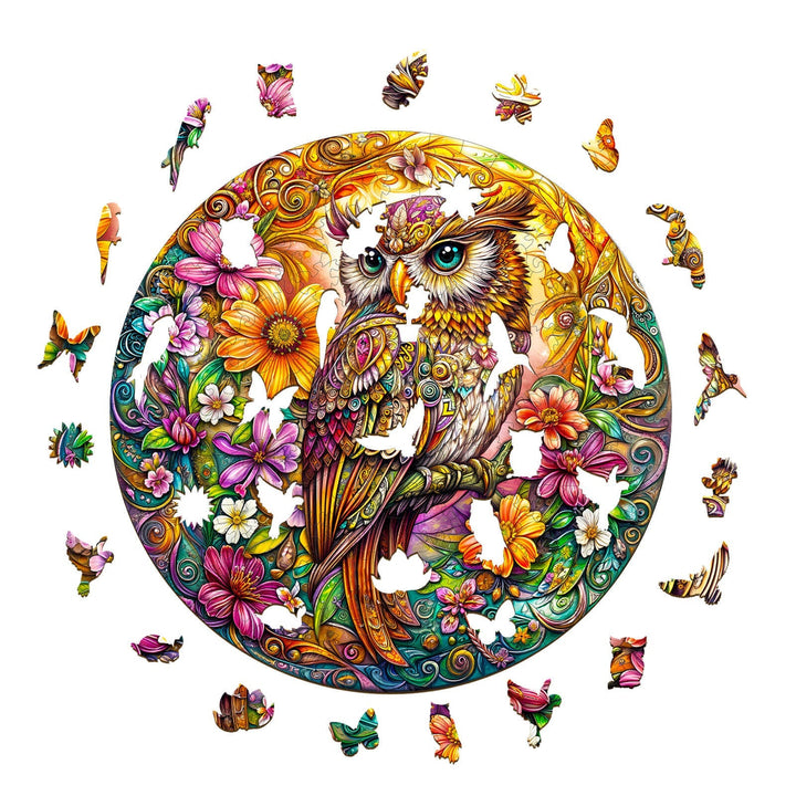 Bunte Eule Holzpuzzle