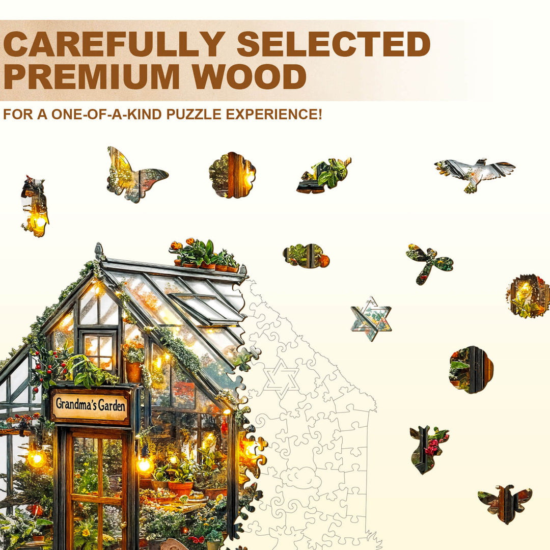 Oma-Garten Holzpuzzle