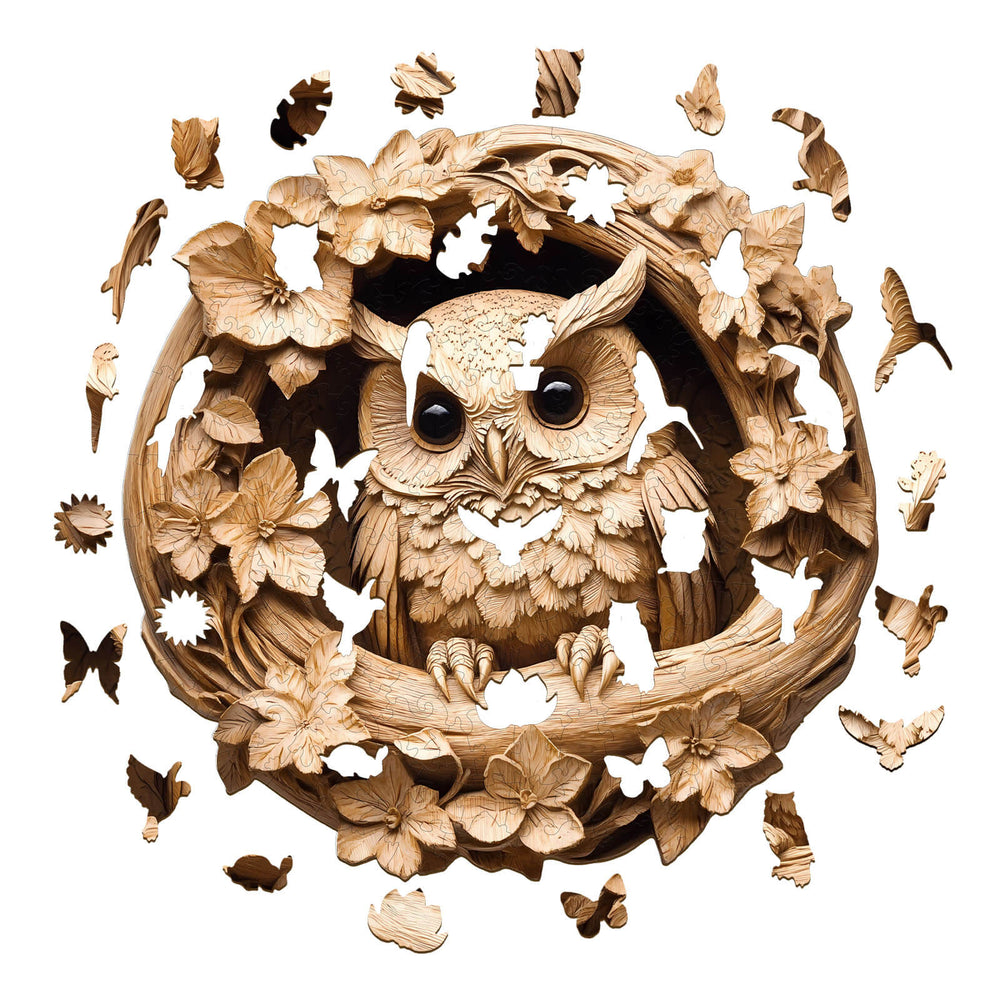 3D Owl-1 Wooden Jigsaw Puzzle - Woodbests