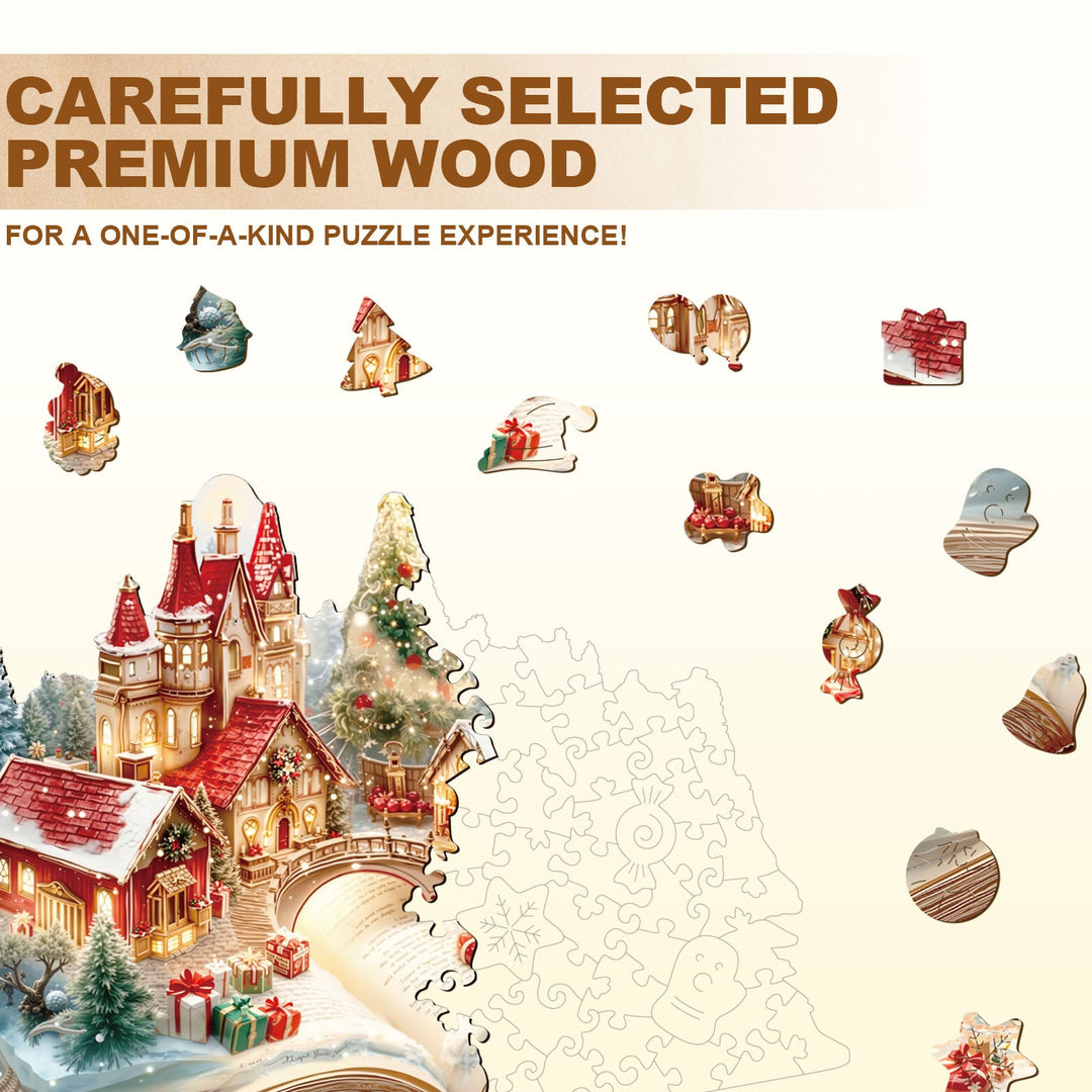 Weihnachts-Pop-up-Buch Holzpuzzle