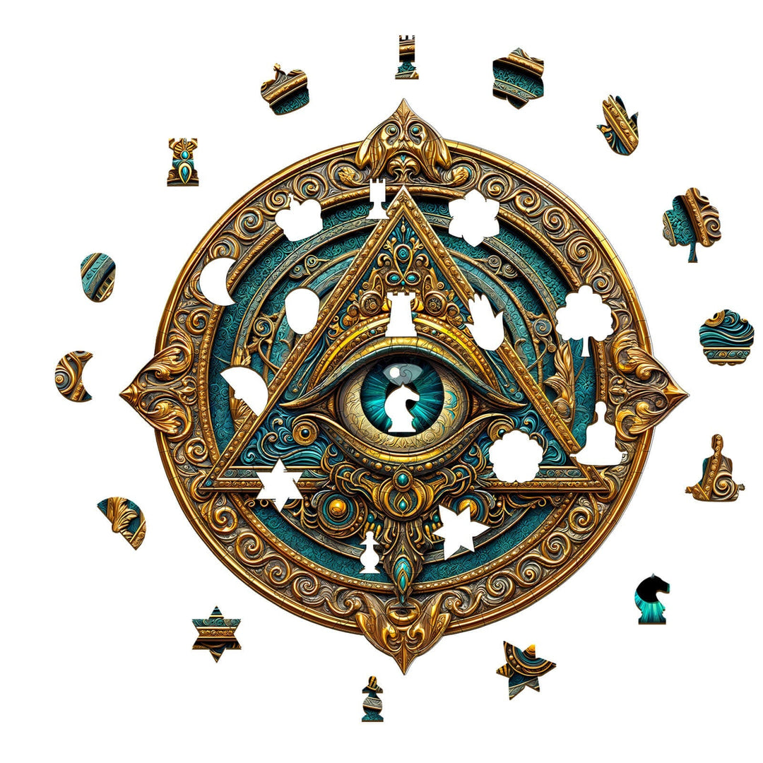 Geheimnisvolles Auge Holzpuzzle
