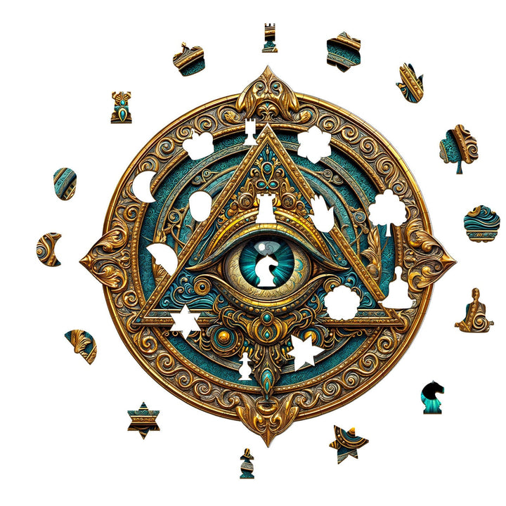 Geheimnisvolles Auge Holzpuzzle