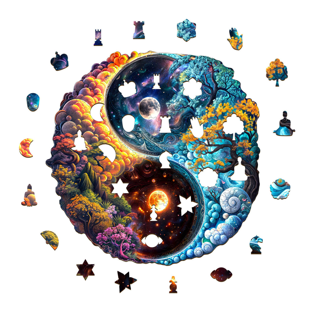 Yin-Yang Universum Holzpuzzle