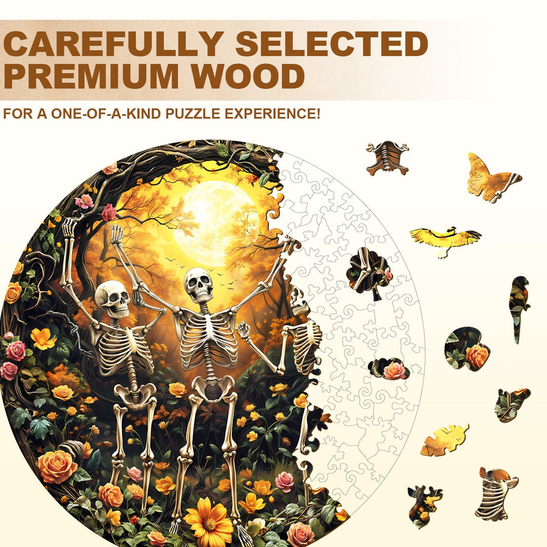 Skeleton Moon Glee Wooden Jigsaw Puzzle