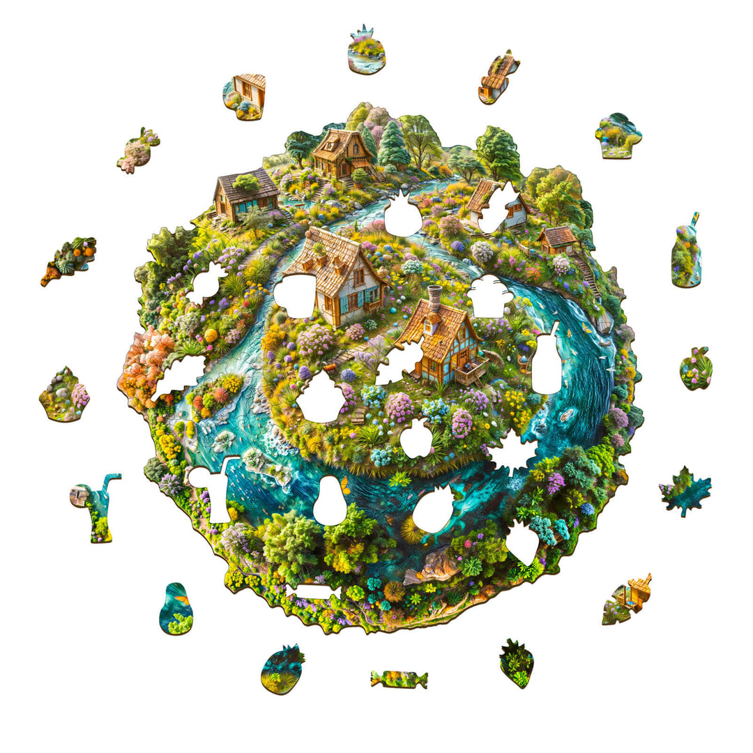 Nachhaltige Erde Holzpuzzle