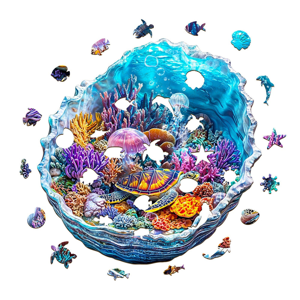 3D Ocean's Embrace Wooden Jigsaw Puzzle - Woodbests