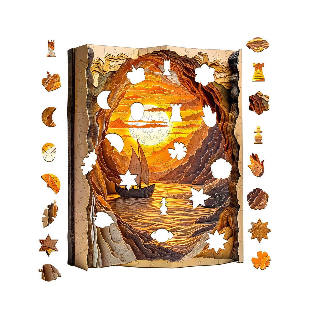 3D Abendsegeln Holzpuzzle