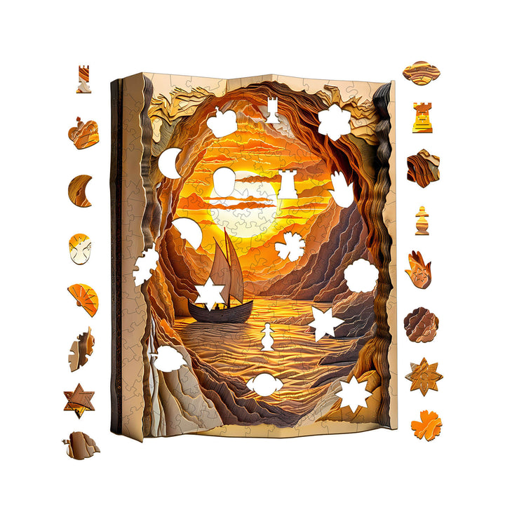 3D Abendsegeln Holzpuzzle
