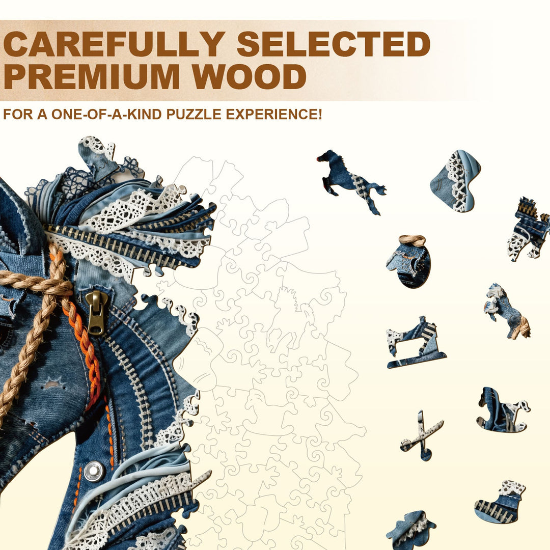 Denim Horse Holzpuzzle