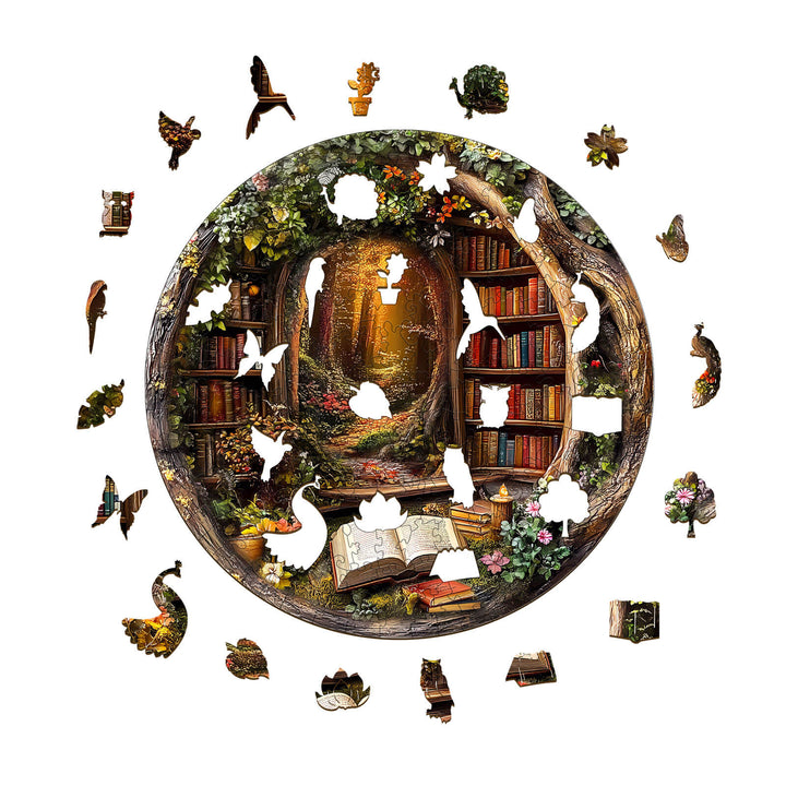 Baumhaus-Bibliothek Holzpuzzle