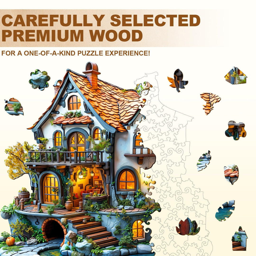 3D Glow Cottage Wooden Jigsaw Puzzle
