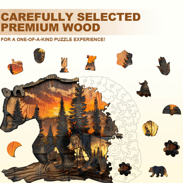 Holzschnitzerei Bär Holzpuzzle