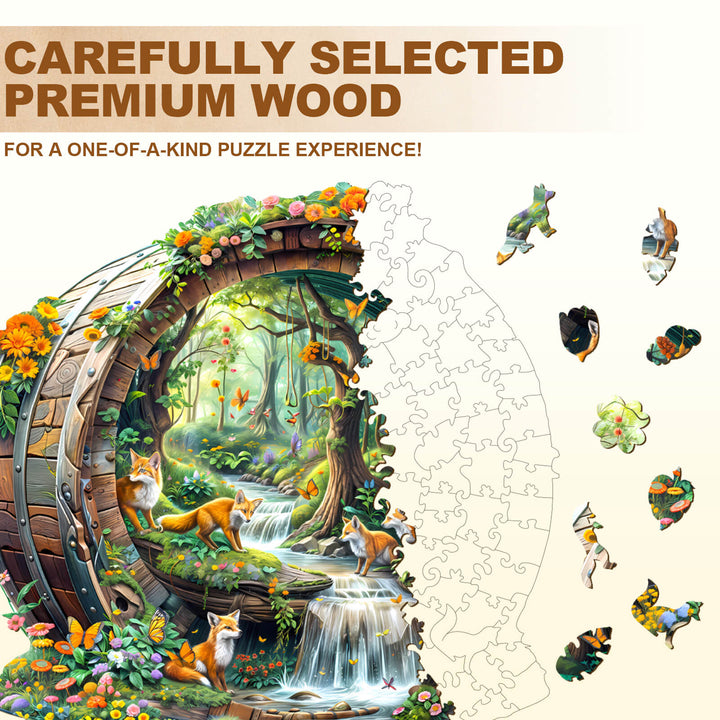 Happy foxes-1 Wooden Jigsaw Puzzle